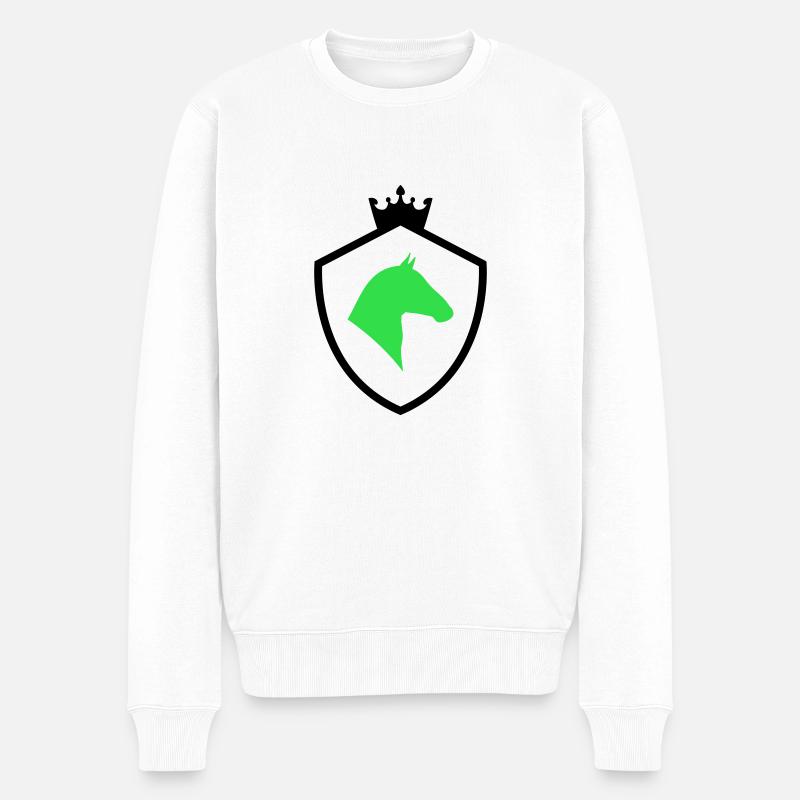 pferde wappen - Männer Premium Bio Pullover - Weiß