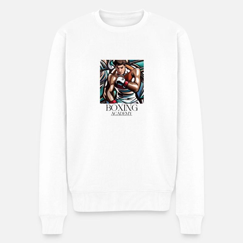 BOXING ACADEMY - Männer Premium Bio Pullover - Weiß