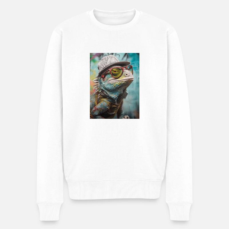 Tierischer Stil - Männer Premium Bio Pullover - Weiß