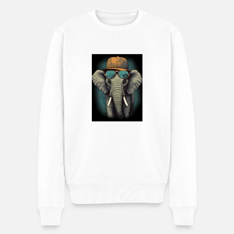 Tierischer Stil - Männer Premium Bio Pullover - Weiß