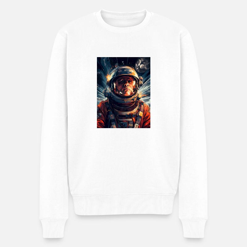 Spacewalk Astronaut - Männer Premium Bio Pullover - Weiß