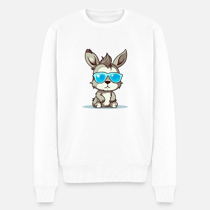 Kojo der Esel - Männer Premium Bio Pullover - Weiß