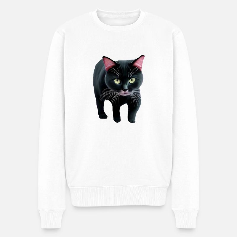 chat - Pull Premium bio Homme - blanc