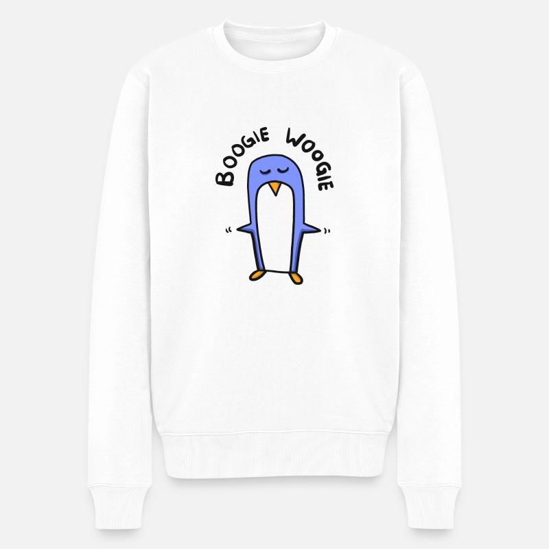 Pingouin danse boogie woogie - Pull Premium bio Homme - blanc