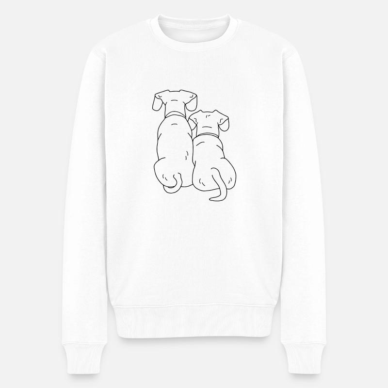zwei Hunde - Männer Premium Bio Pullover - Weiß