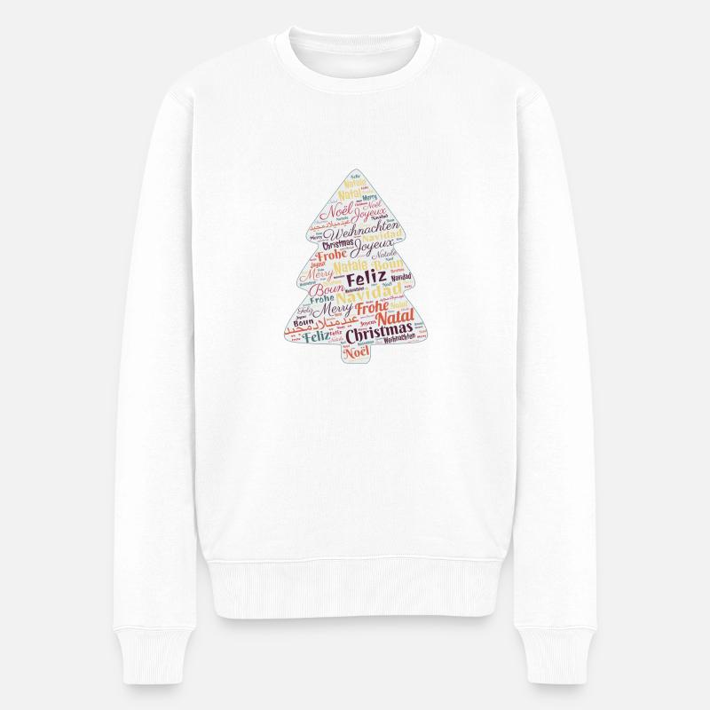 Weihnachtsbaum - Männer Premium Bio Pullover - Weiß