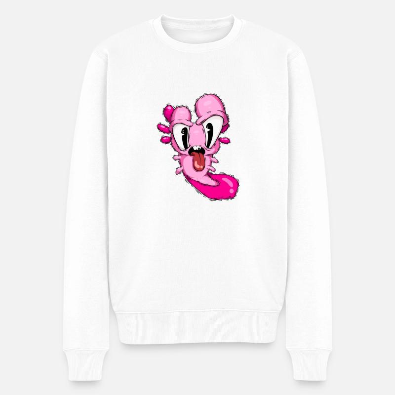 Axolotl - Männer Premium Bio Pullover - Weiß