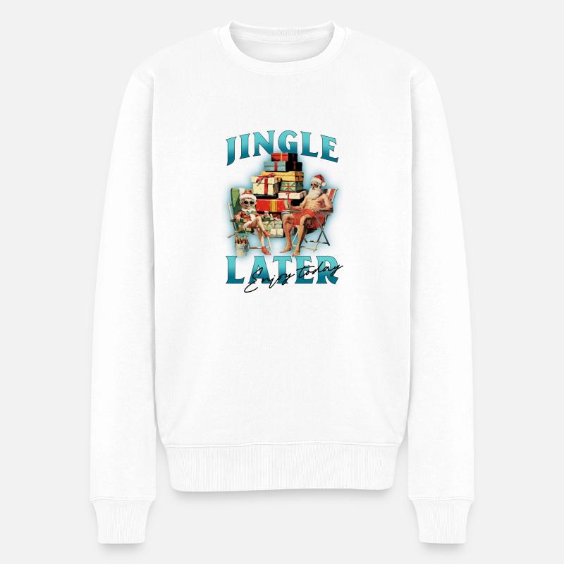 Jingle Later - Männer Premium Bio Pullover - Weiß