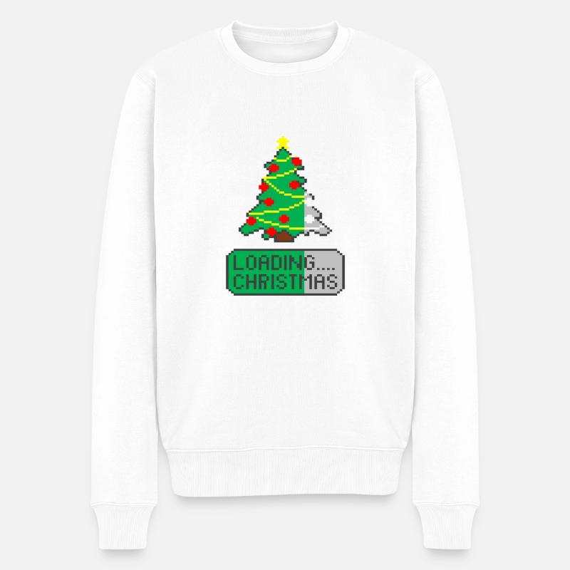 Weihnachtsbaum wird geladen - Männer Premium Bio Pullover - Weiß