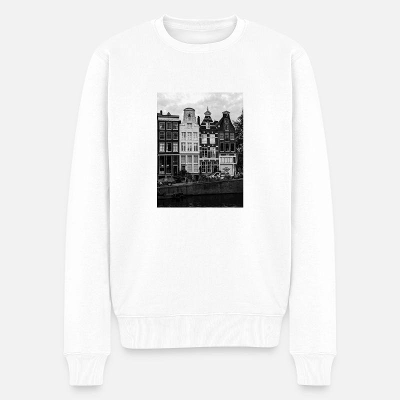 Amsterdam - Männer Premium Bio Pullover - Weiß