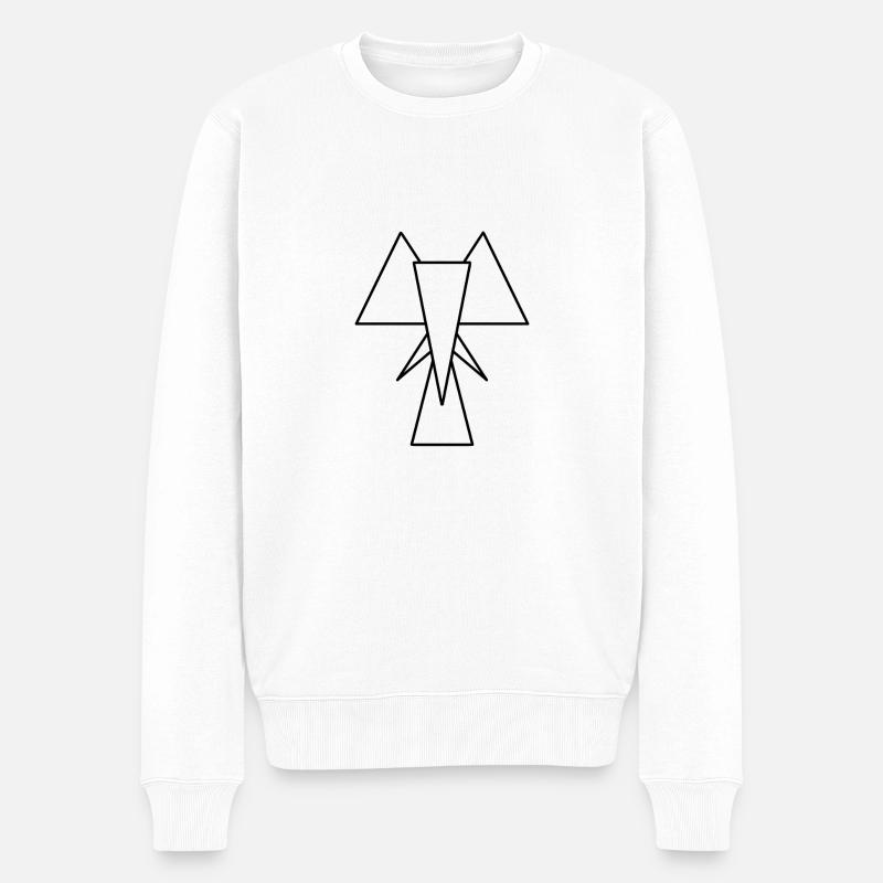 Triangle-Elephant - Männer Premium Bio Pullover - Weiß