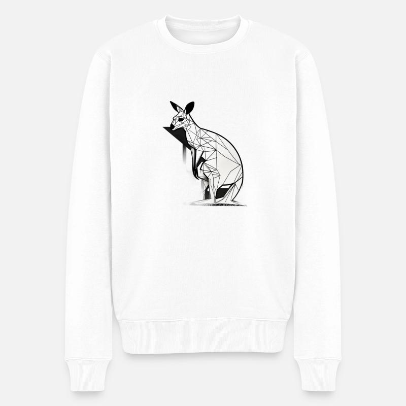 Känguru - Männer Premium Bio Pullover - Weiß