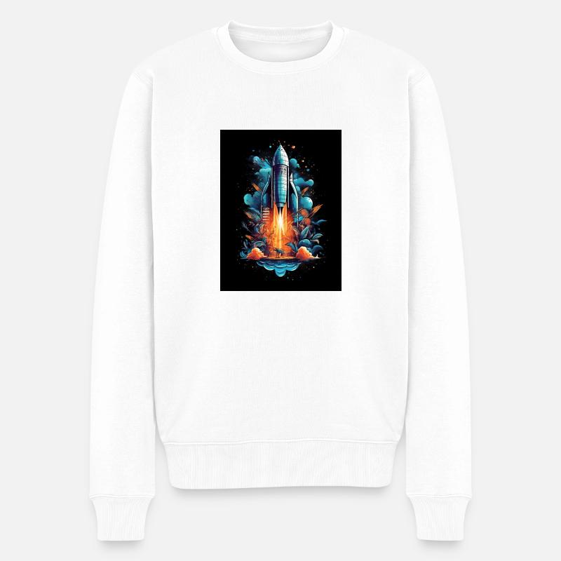 Raumfahrt - Männer Premium Bio Pullover - Weiß