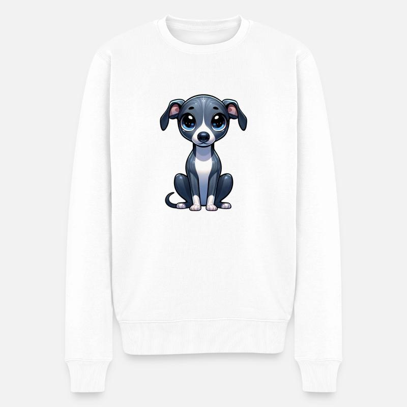 Digitale Illustration des niedlichen Whippets - Männer Premium Bio Pullover - Weiß