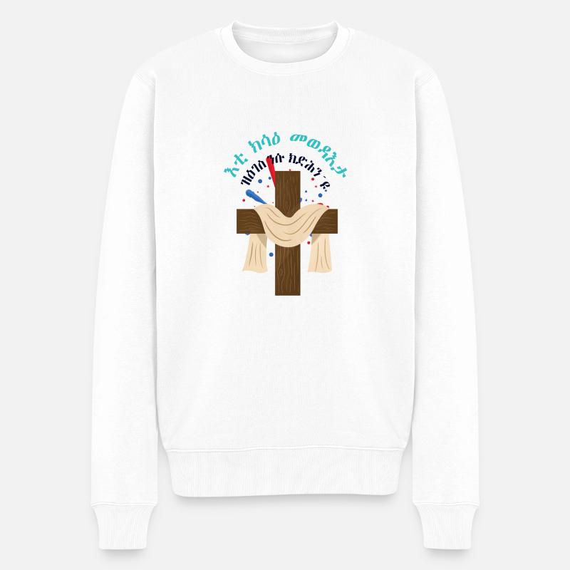 Croix de Jésus - Pull Premium bio Homme - blanc