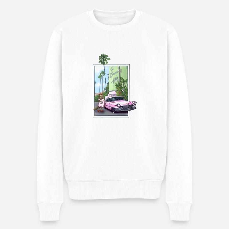 Biberige Hügel - Männer Premium Bio Pullover - Weiß