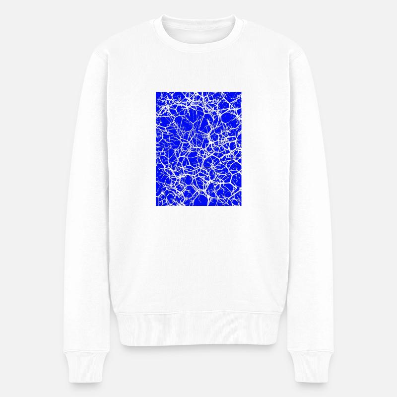 blaues Dornenmuster - Männer Premium Bio Pullover - Weiß