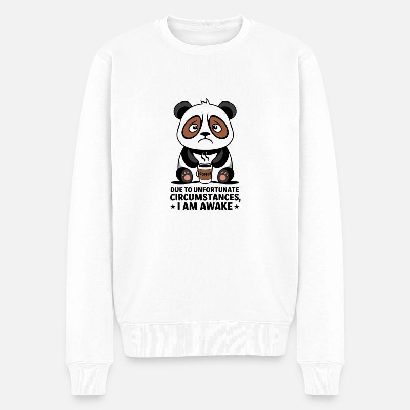 En raison de circonstances malheureuses, je suis réveillé Panda - Pull Premium bio Homme - blanc