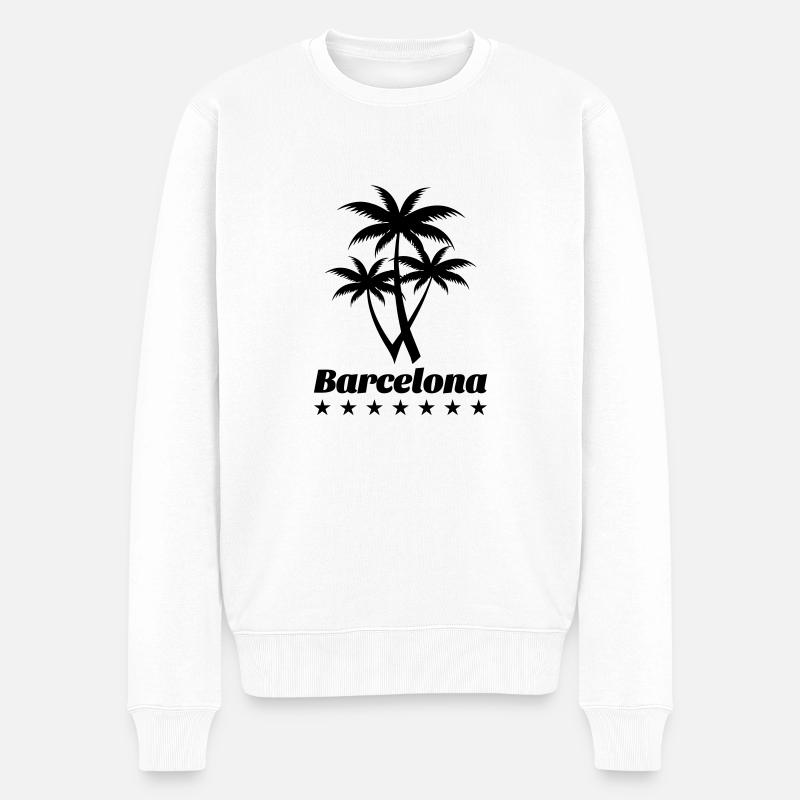 Barcelone - Pull Premium bio Homme - blanc