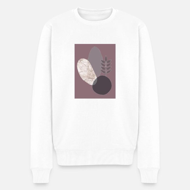 Poster Geo Abst 1 - Männer Premium Bio Pullover - Weiß
