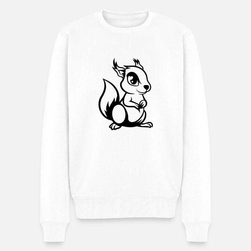 eichhörnchen comic - Männer Premium Bio Pullover - Weiß