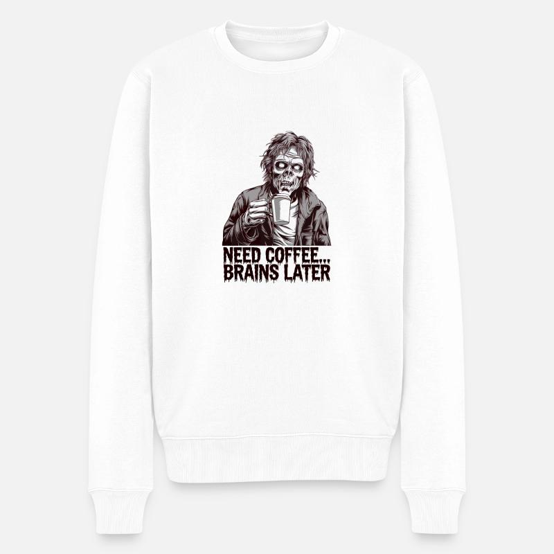Zombie-Kaffeelauf - Männer Premium Bio Pullover - Weiß