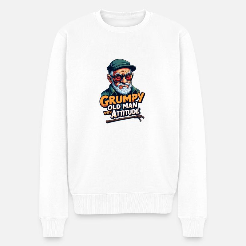 MÜRRISCHER OLDMAN - Männer Premium Bio Pullover - Weiß