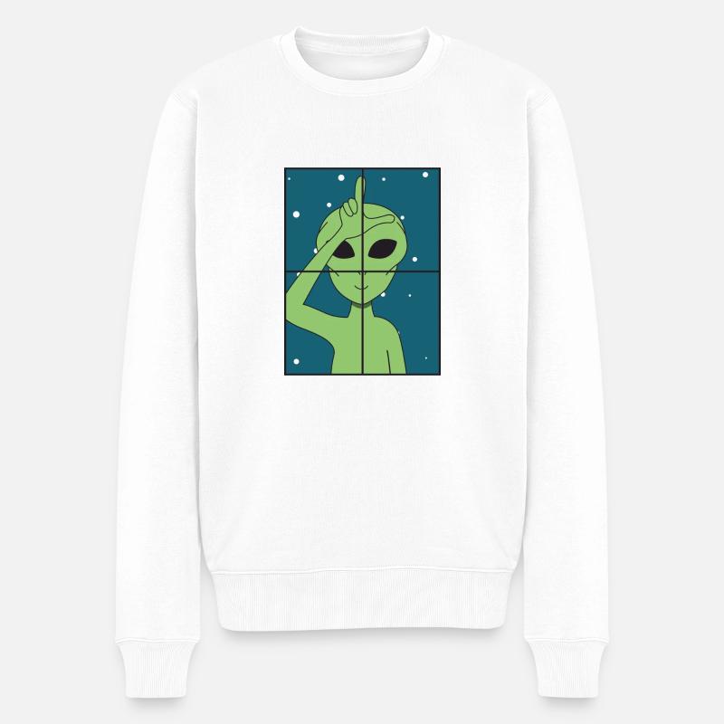 Alien - Männer Premium Bio Pullover - Weiß
