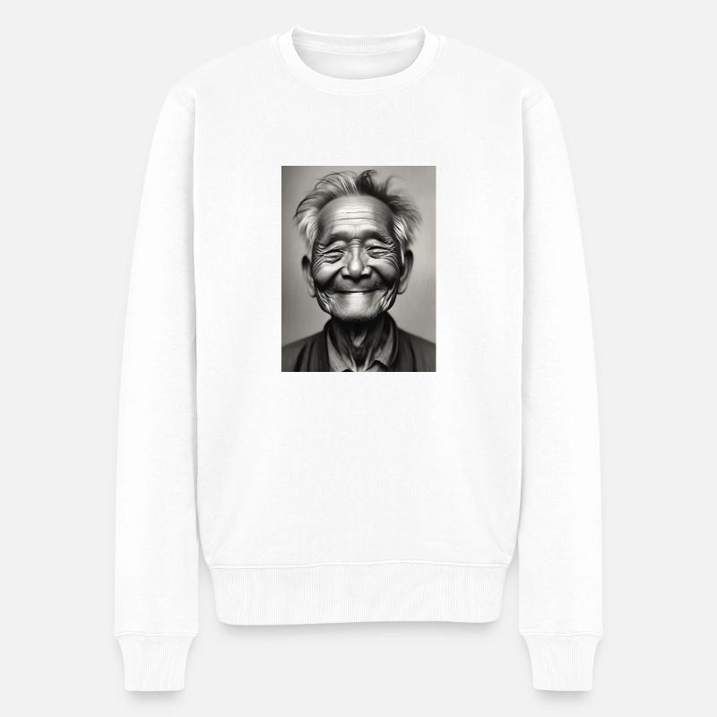 Die gute alte Zeit - Männer Premium Bio Pullover - Weiß