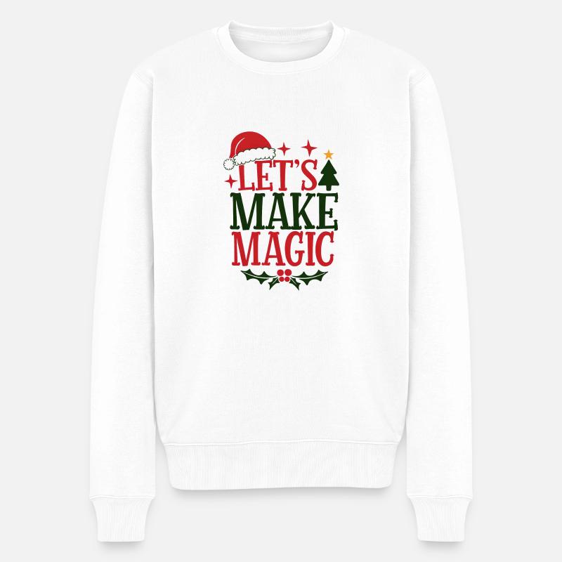 Weihnachtszauber - Weihnachtsmann - Party - Männer Premium Bio Pullover - Weiß