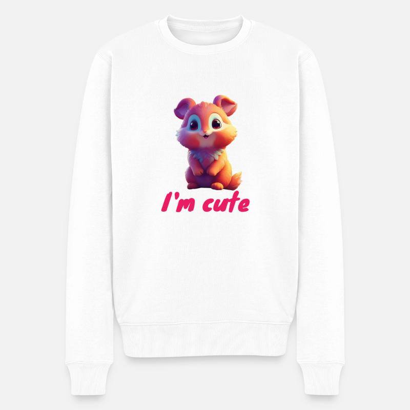 Cartoon - Männer Premium Bio Pullover - Weiß