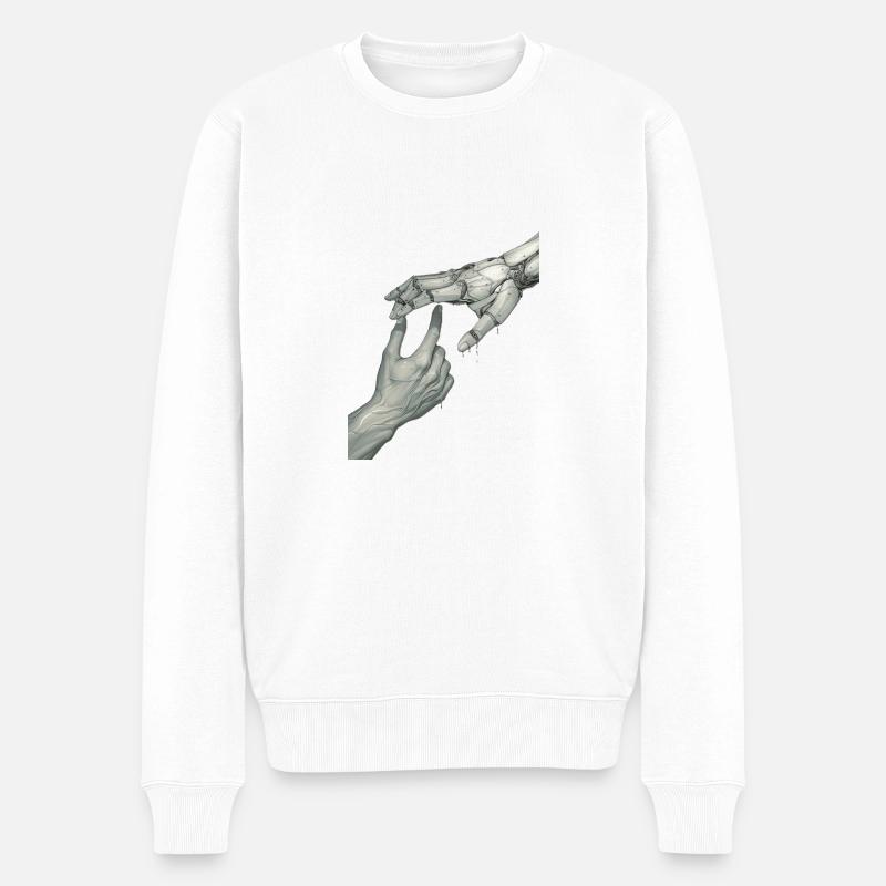 Mains - Pull Premium bio Homme - blanc