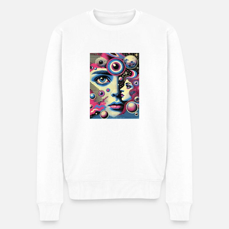 Vision Cosmique - Vue à l’infini - Pull Premium bio Homme - blanc