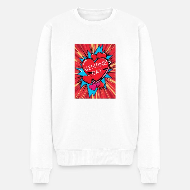 Valentines Day - Männer Premium Bio Pullover - Weiß