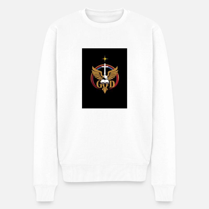 Christliches Emblem - Männer Premium Bio Pullover - Weiß