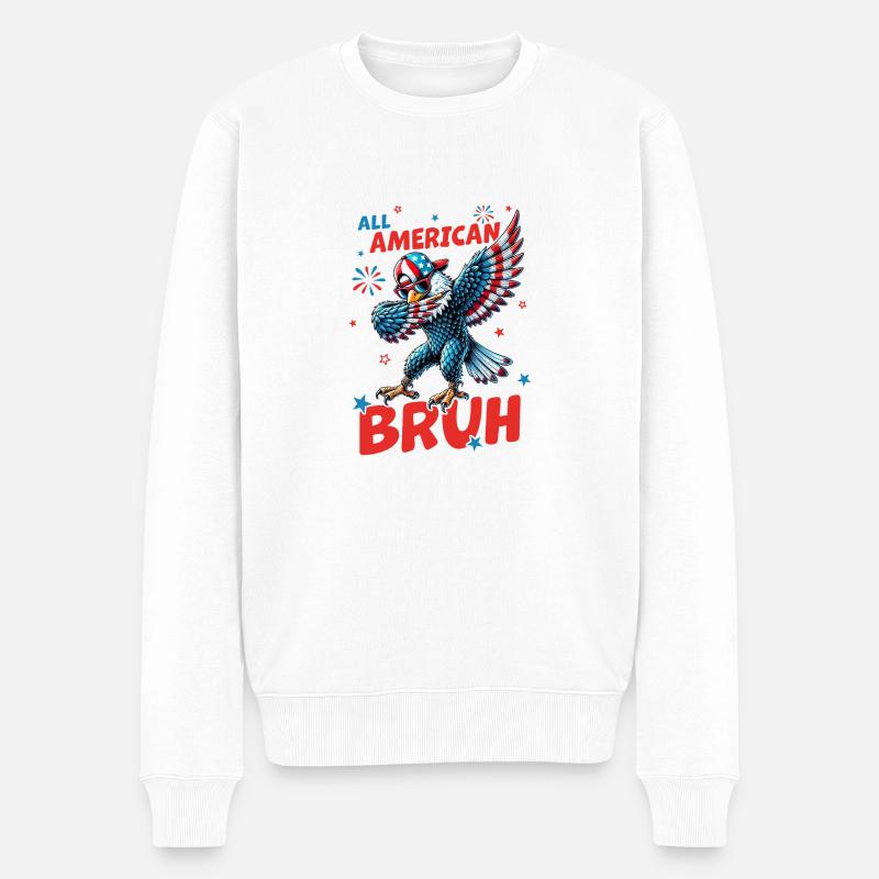 All American Bruh - Männer Premium Bio Pullover - Weiß