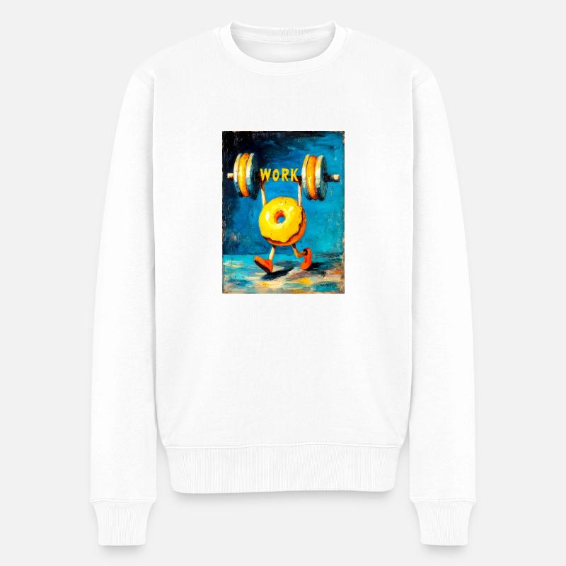 "Workout" by van Gogh - Männer Premium Bio Pullover - Weiß