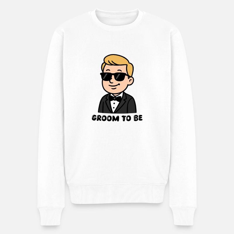 Bräutigam Hochzeit Comic - Männer Premium Bio Pullover - Weiß