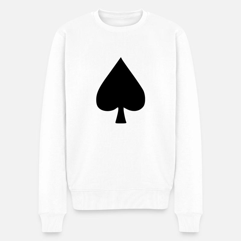 Pik Poker - Männer Premium Bio Pullover - Weiß