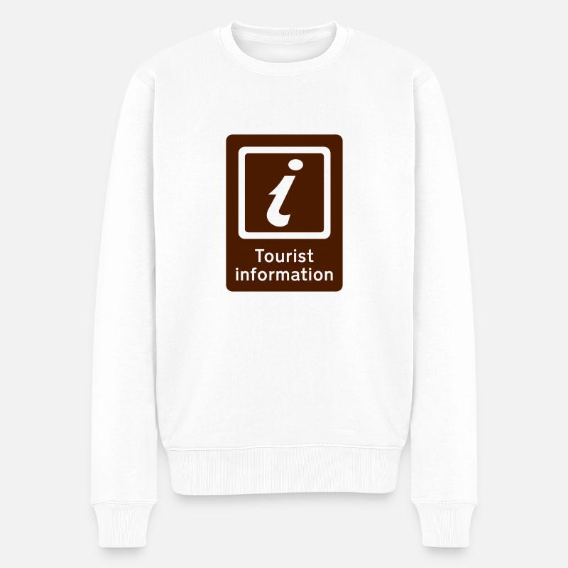 Tourist Information - Männer Premium Bio Pullover - Weiß