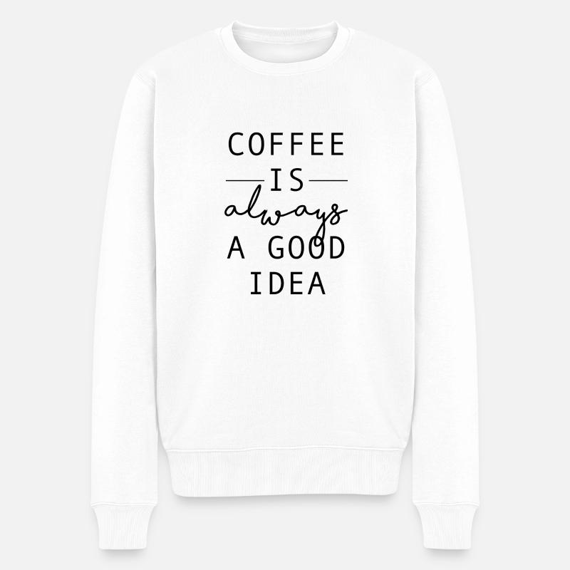 Coffee - Männer Premium Bio Pullover - Weiß