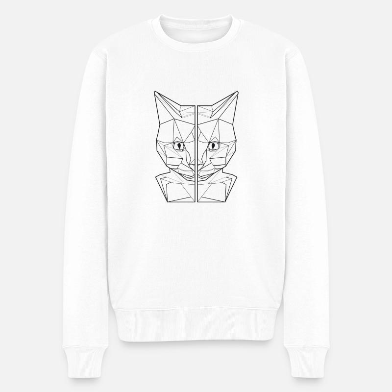 katzenliebhaber geschenk katzenfreund katzenshirt - Männer Premium Bio Pullover - Weiß