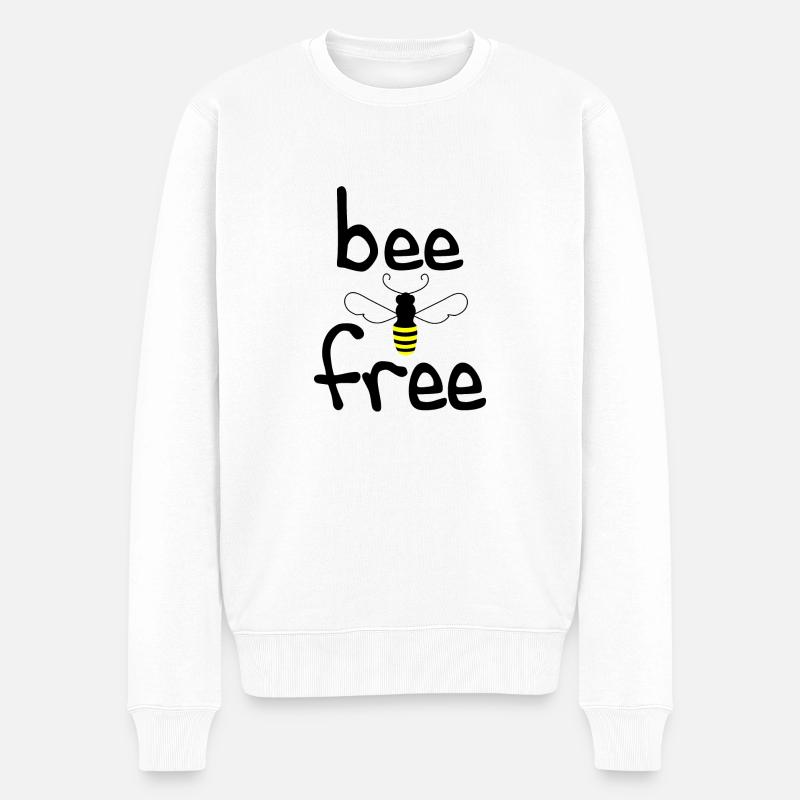 Bee free - Männer Premium Bio Pullover - Weiß