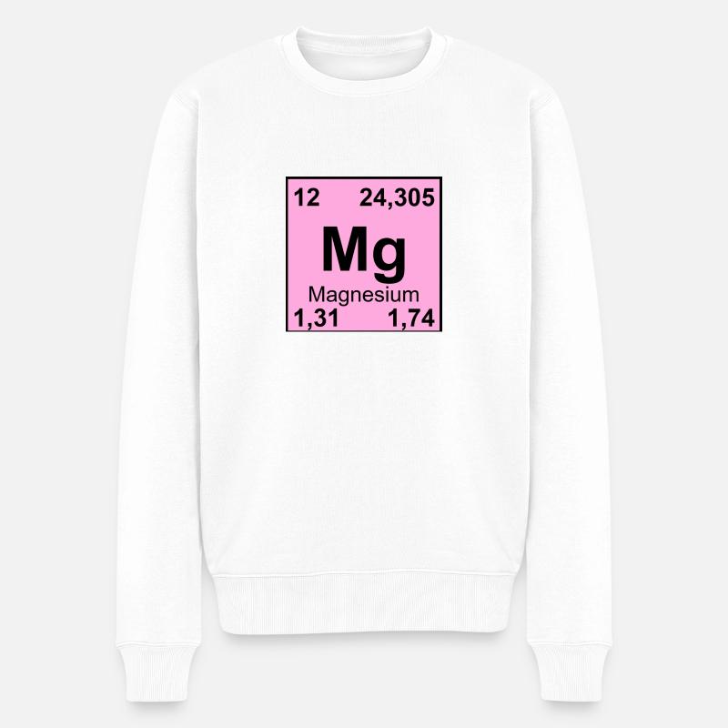 12 Magnesium - Männer Premium Bio Pullover - Weiß