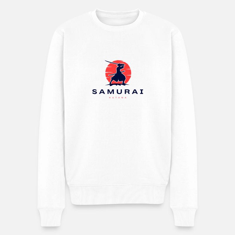 Samurai - Männer Premium Bio Pullover - Weiß