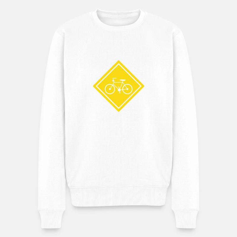 Fahrrad - Männer Premium Bio Pullover - Weiß