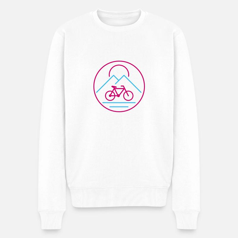 Fahrrad - Männer Premium Bio Pullover - Weiß