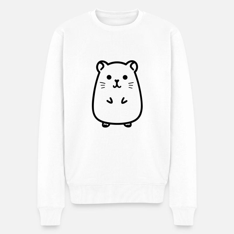 Hamster - Männer Premium Bio Pullover - Weiß