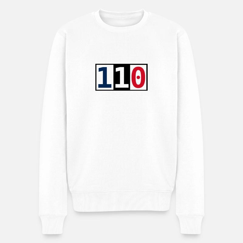 110 - Männer Premium Bio Pullover - Weiß