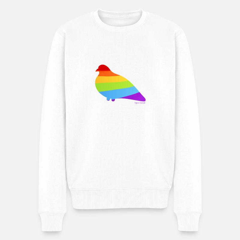 Pigeon Pride : Drapeau de la diversité ! - Pull Premium bio Homme - blanc